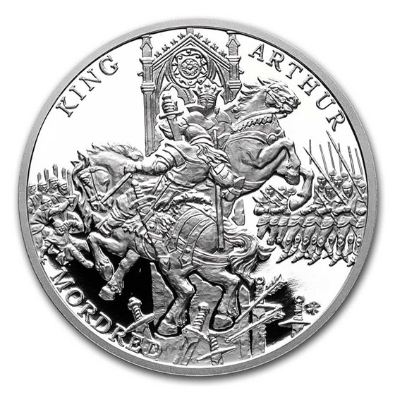 2021 Niue 1 oz Silver The Legend of King Arthur-Arthur & Mordred