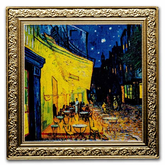 2021 Niue 1 oz Silver Vincent van Gogh: Café Terrace At Night Prf 2021 Niue 1 oz Silver Vincent van Gogh: Café Terrace At Night Prf