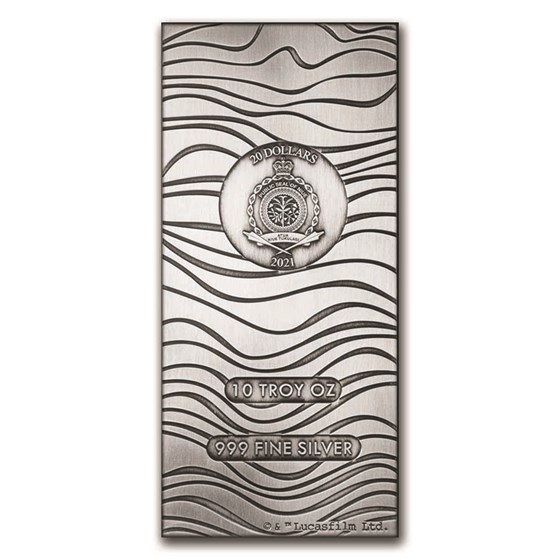 2021 Niue 10 oz Silver $20 Star Wars: Mandalorian Beskar Bar 2021 Niue 10 oz Silver $20 Star Wars: Mandalorian Beskar Bar