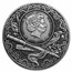 2021 Niue 2 oz Antique Silver Heroines; Hua Mulan