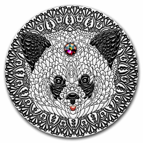 2021 Niue 2 oz Antique Silver Mandala Collection: Panda 2021 Niue 2 oz Antique Silver Mandala Collection: Panda