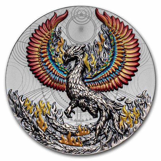 2021 Niue 2 oz Antique Silver Phoenix 2021 Niue 2 oz Antique Silver Phoenix