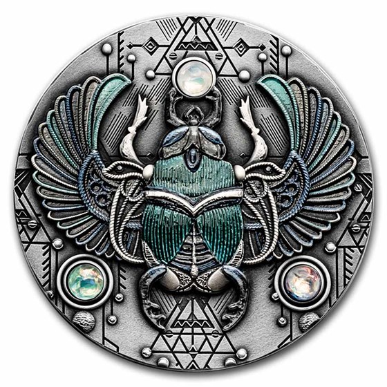 2021 Niue 2 oz Silver Antique Crystal Scarabaeus 2021 Niue 2 oz Silver Antique Crystal Scarabaeus