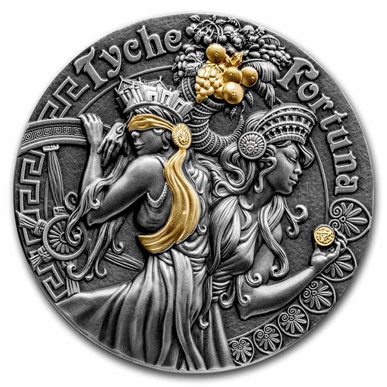 2021 Niue 2 oz Silver Antique Goddesses (Fortuna & Tyche)