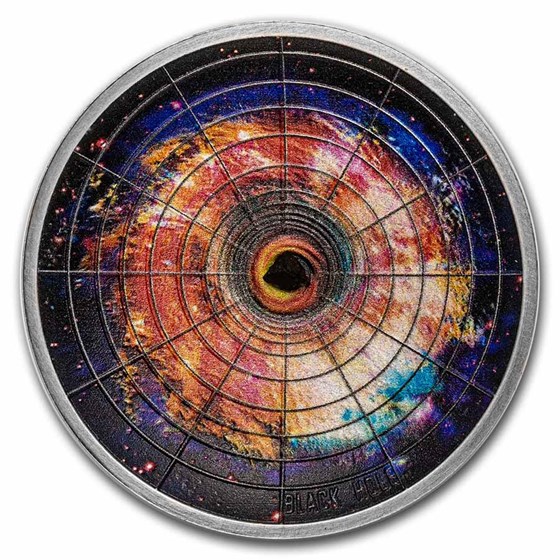2021 Niue 2 oz Silver Antique Universe Dome: Black Hole