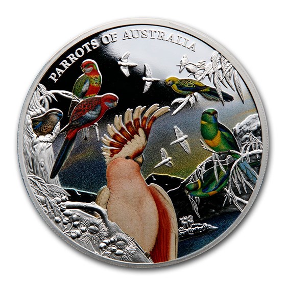 2021 Niue 5 oz Silver Proof Parrots of Australia 2021 Niue 5 oz Silver Proof Parrots of Australia