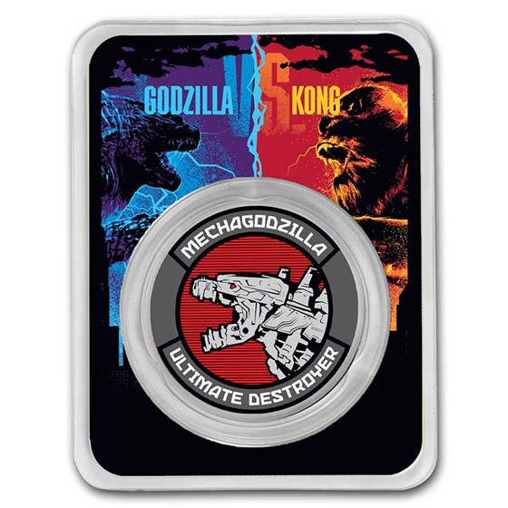 2021 Niue Colorized 1 oz Silver $2 Mechagodzilla Coin (w/ TEP) 2021 Niue Colorized 1 oz Silver $2 Mechagodzilla Coin (w/ TEP)