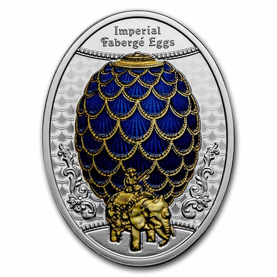2021 Niue Silver Faberge Eggs Pinecone Egg