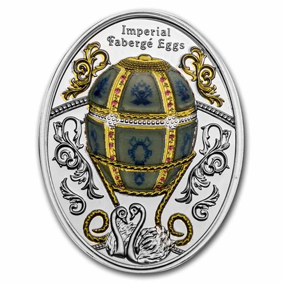 2021 Niue Silver Faberge Eggs Twelve Panel Egg 2021 Niue Silver Faberge Eggs Twelve Panel Egg