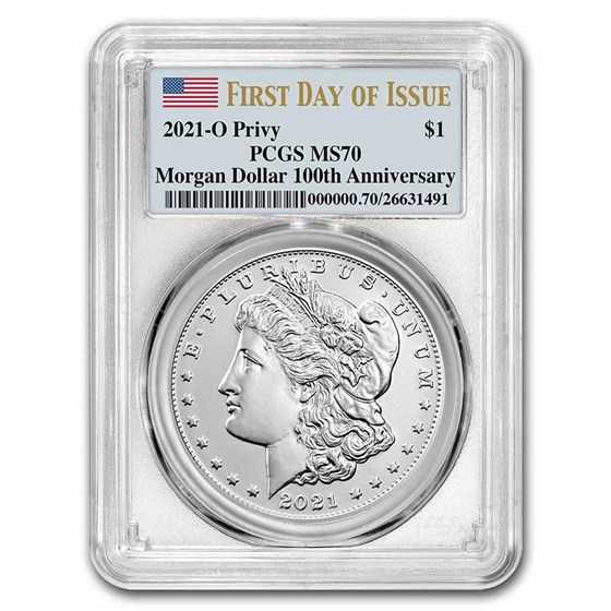 2021-(O) Silver Morgan Dollar MS-70 PCGS (First Day of Issue)