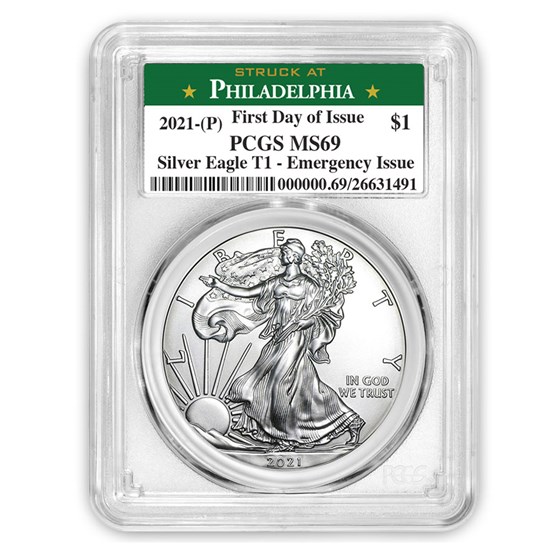 2021 (P) American Silver Eagle MS-69 PCGS (FDI, Philadelphia) 2021 (P) American Silver Eagle MS-69 PCGS (FDI, Philadelphia)