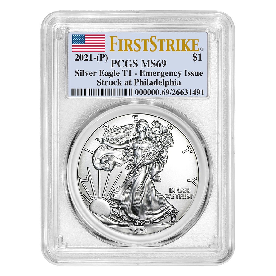 2021 (P) American Silver Eagle MS-69 PCGS (FirstStrike)