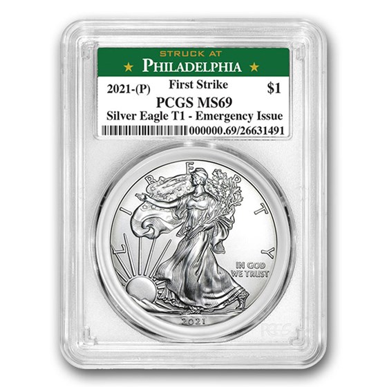 2021 (P) American Silver Eagle MS-69 PCGS (FS, Philadelphia) 2021 (P) American Silver Eagle MS-69 PCGS (FS, Philadelphia)