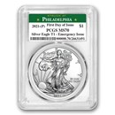 2021 (P) American Silver Eagle MS-70 PCGS (FDI, Philadelphia)