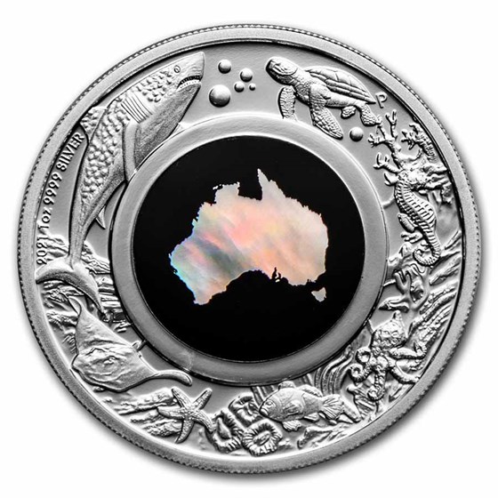 2021-P AUS 1 oz Silver Mother of Pearl Great Southern Land Proof