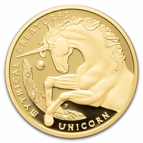 2021-P AUS 5 oz Gold Mythical Creatures Unicorn PF (Coin Only)