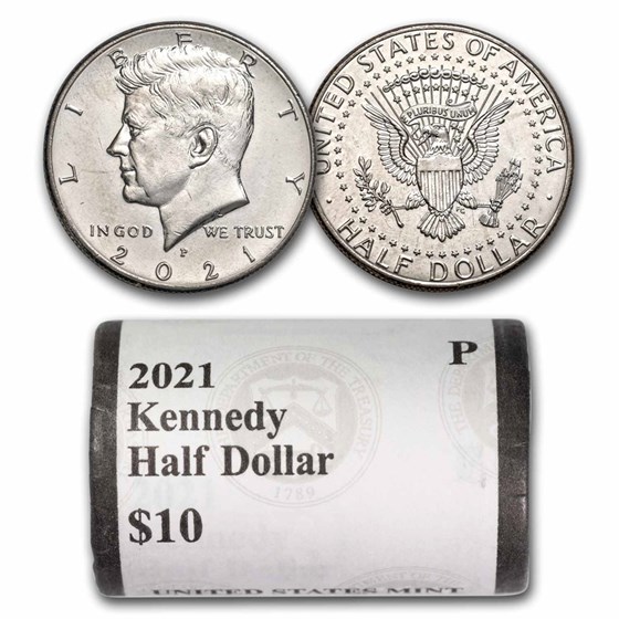 2021-P Kennedy Half Dollar 20-Coin Roll BU (Mint Wrapped) 2021-P Kennedy Half Dollar 20-Coin Roll BU (Mint Wrapped)