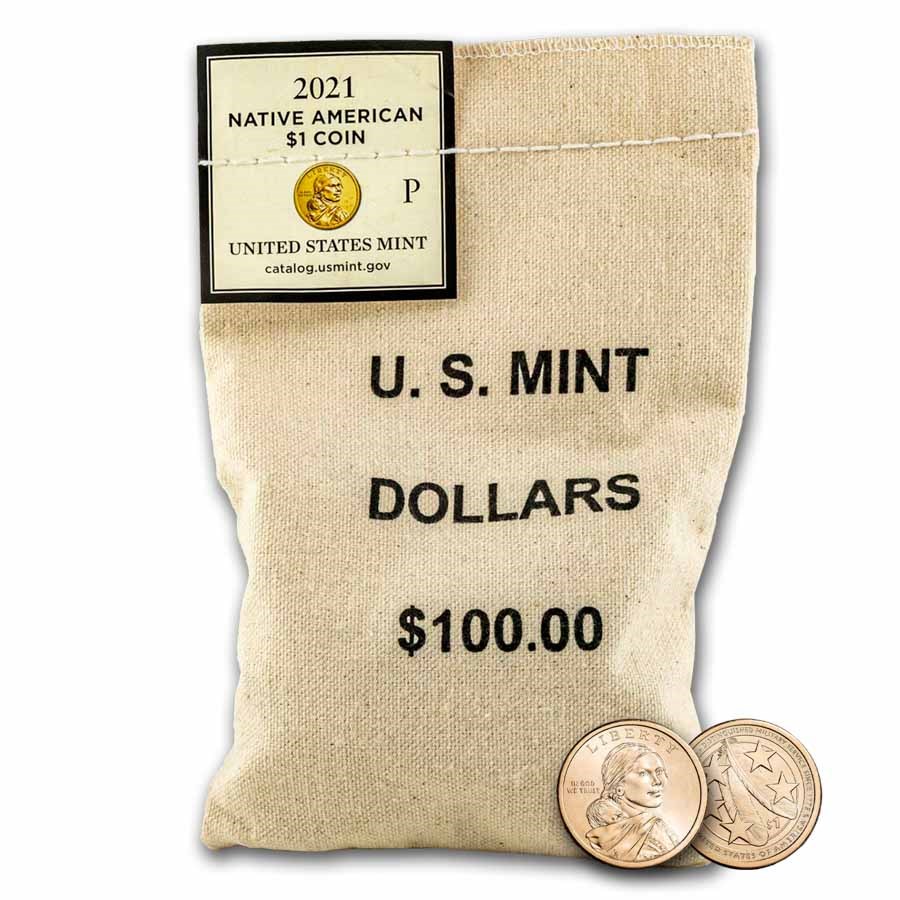 2021-P Native Amer $1 - Eagle Feathers BU (100-Coin Bag)