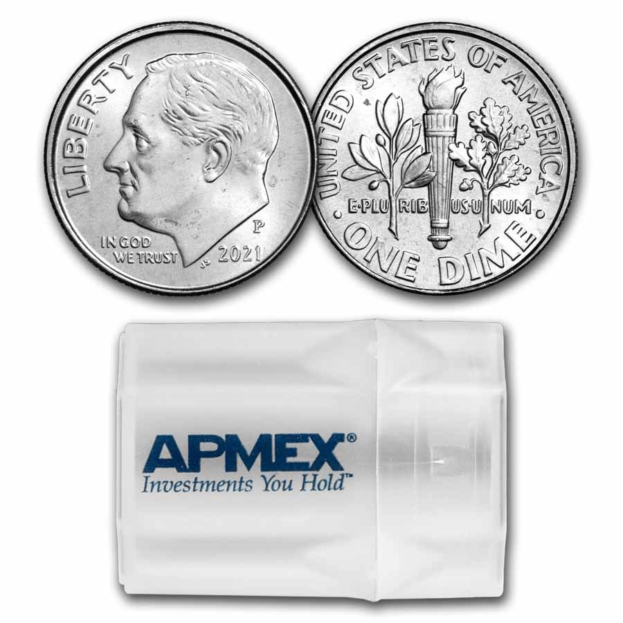 2021-P Roosevelt Dime 50-Coin Roll BU