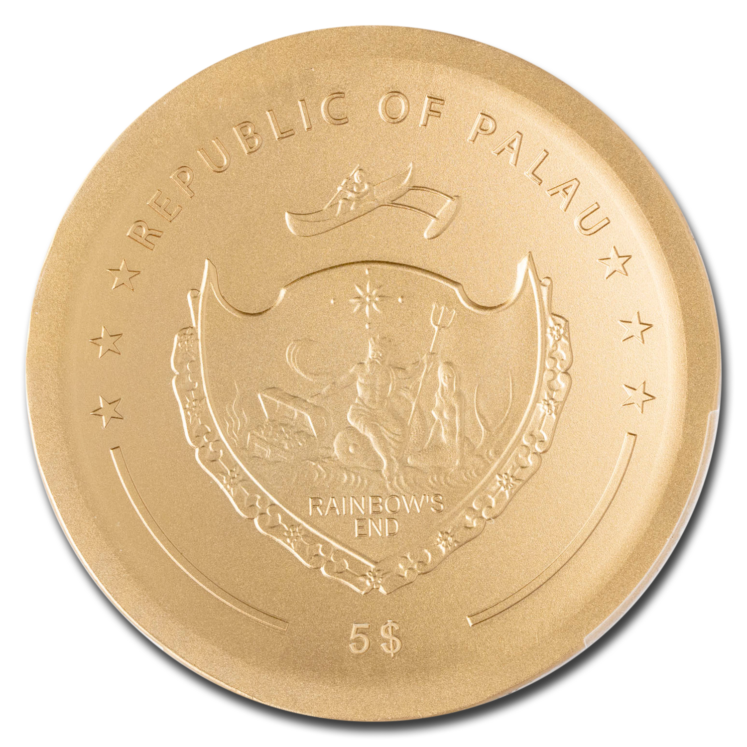Buy 2021 Palau 1 oz Silver $5 Domed Inca Sun God Gilt MS-70 PCGS