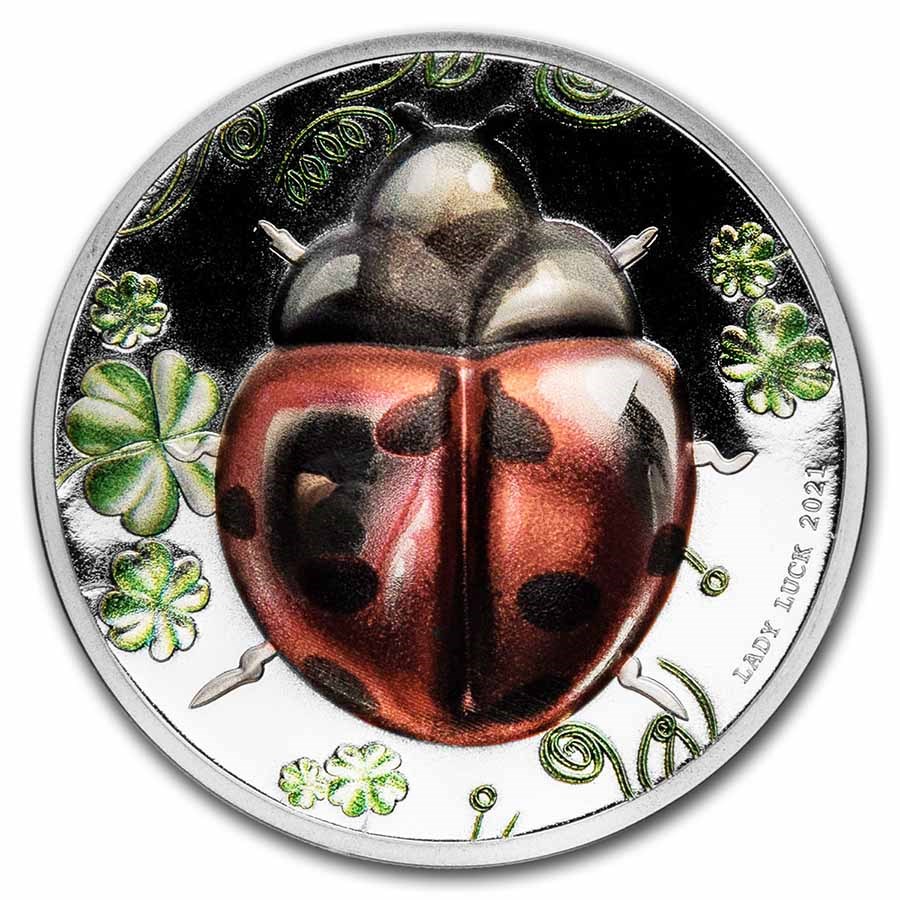 2021 Palau 1 oz Silver $5 Lady Luck Proof