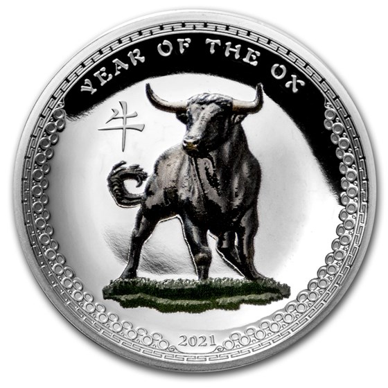 2021 Palau 1 oz Silver $5 Year of the Ox UHR (Colorized) 2021 Palau 1 oz Silver $5 Year of the Ox UHR (Colorized)