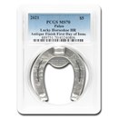 2021 Palau 1 oz Silver Antique Finish Horseshoe MS-70 PCGS (FDI) 2021 Palau 1 oz Silver Antique Finish Horseshoe MS-70 PCGS (FDI)