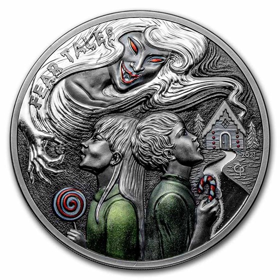 2021 Palau 2 oz Antique Silver Fear Tales: Hansel & Gretel 2021 Palau 2 oz Antique Silver Fear Tales: Hansel & Gretel