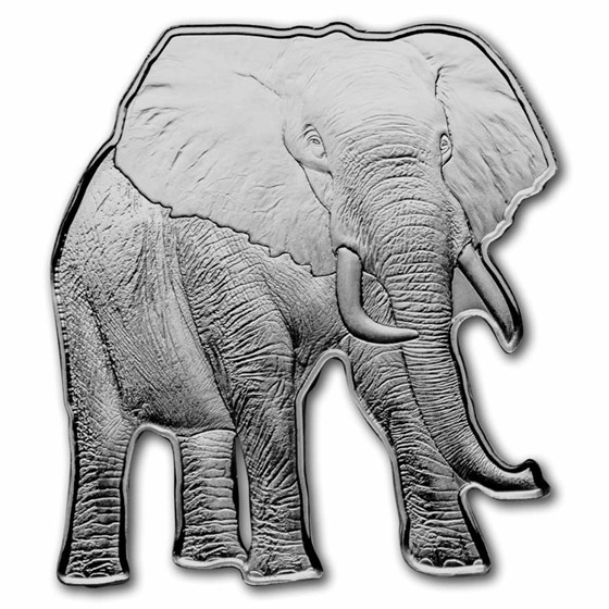 2021 PAMP 1 oz Silver $2 Animals of Africa: Elephant