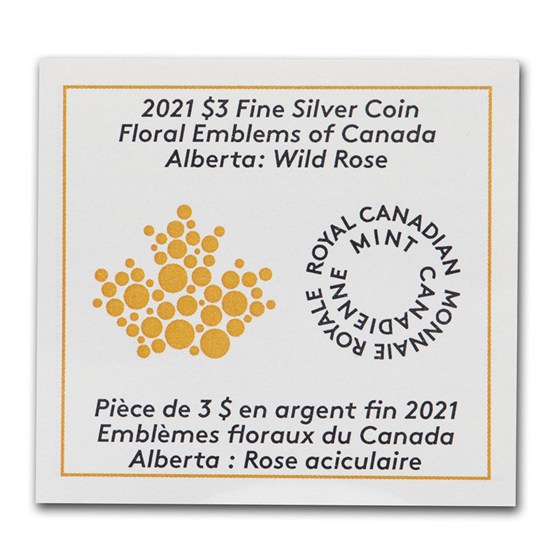 Buy 2021 RCM 1/4 oz Silver $3 Floral Emblems: Alberta: Wild Rose | APMEX