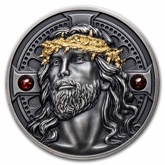 2021 Rep. of Cameroon 2 oz Antique Silver Christ The Savior 2021 Rep. of Cameroon 2 oz Antique Silver Christ The Savior