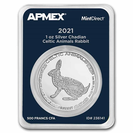2021 Rep. of Chad 1 oz Silver Celtic Animals Rabbit (MD® Single) 2021 Rep. of Chad 1 oz Silver Celtic Animals Rabbit (MD® Single)