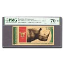 2021 Republic of Cameroon 1/1000 oz Gold Black Rhino MS-70 PMG
