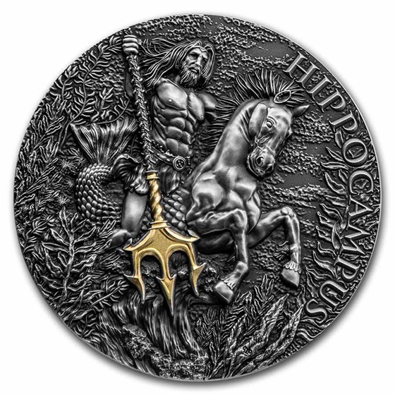 2021 Republic of Cameroon 2 oz Antique Silver Hippocampus 2021 Republic of Cameroon 2 oz Antique Silver Hippocampus