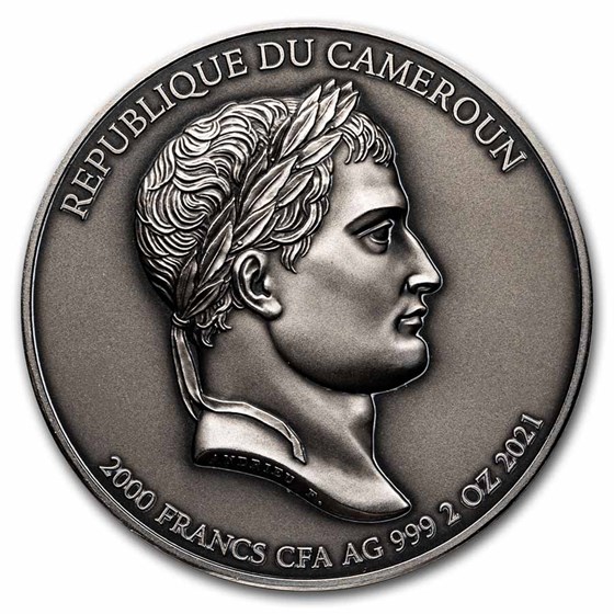 2021 Republic of Cameroon 2 oz Silver Napoleon Bonaparte 2021 Republic of Cameroon 2 oz Silver Napoleon Bonaparte