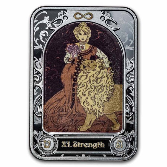 2021 Republic of Cameroon Black Proof Silver Tarot: Strength 2021 Republic of Cameroon Black Proof Silver Tarot: Strength