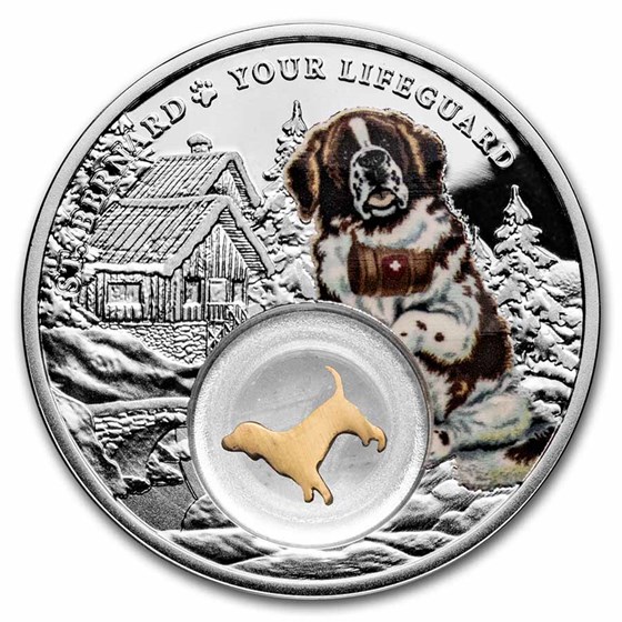 2021 Republic of Cameroon Proof Silver St. Bernard 2021 Republic of Cameroon Proof Silver St. Bernard