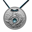 2021 Republic of Cameroon Silver Hug Me - Dolphins Pendant