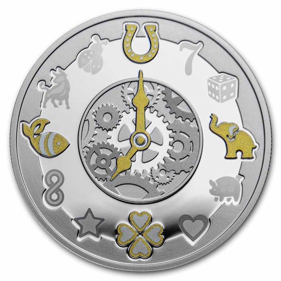 2021 Republic of Cameroon Silver Proof Lucky Hours Coin 2021 Republic of Cameroon Silver Proof Lucky Hours Coin