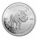2021 Republic of Chad 1 oz Silver Mandala Warthog (Abrasions)