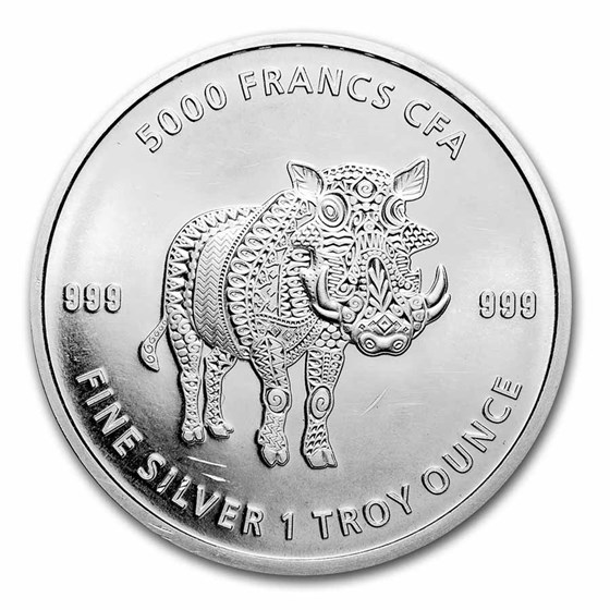 2021 Republic of Chad 1 oz Silver Mandala Warthog (Abrasions) 2021 Republic of Chad 1 oz Silver Mandala Warthog (Abrasions)