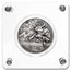 2021 Republic of Chad 2 oz Antique Silver Bull vs Bear Pandemic