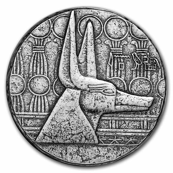 2021 Republic of Chad 5 oz Silver Anubis (Antiqued)