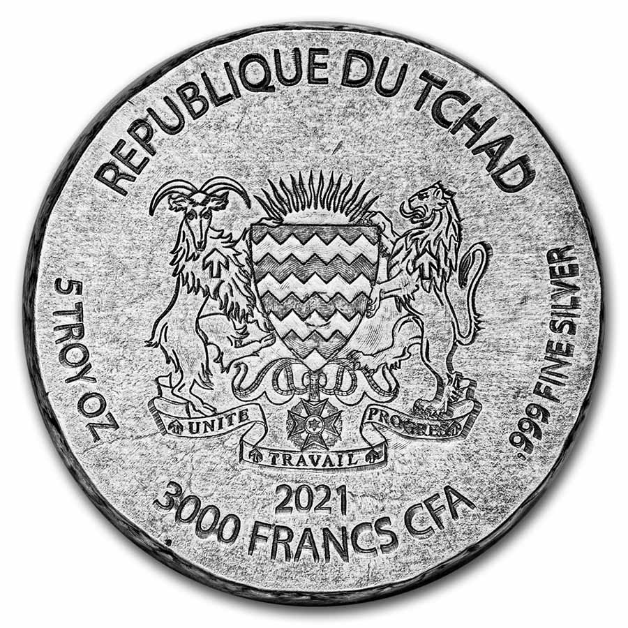 Buy 2021 Republic of Chad 5 oz Silver Anubis (Antiqued) | APMEX