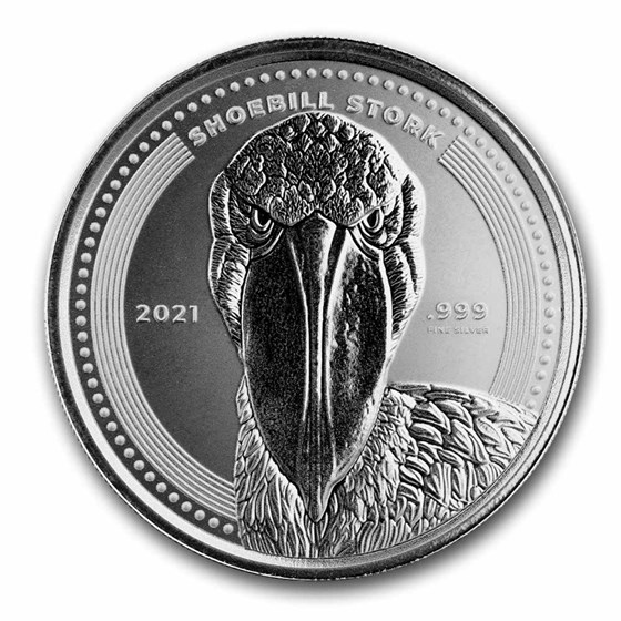 2021 Republic of Congo 1000 Francs 1 oz Silver Shoebill Stork 2021 Republic of Congo 1000 Francs 1 oz Silver Shoebill Stork