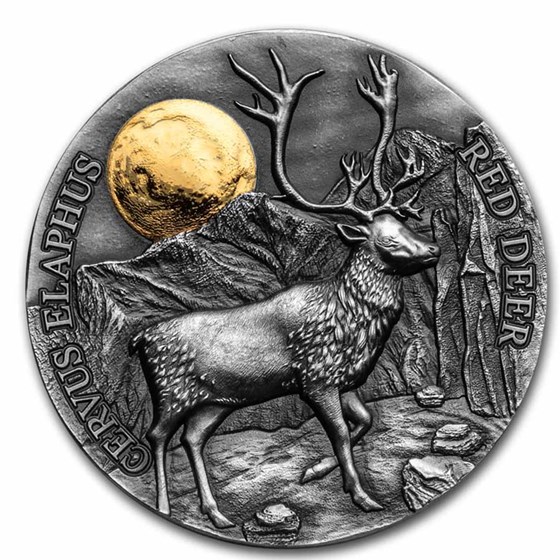 2021 Republic of Ghana 1/2 oz Silver Red Deer 2021 Republic of Ghana 1/2 oz Silver Red Deer