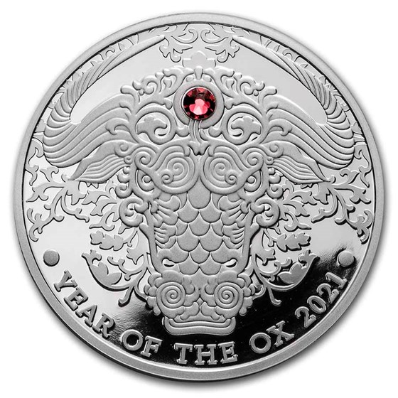 2021 Republic of Ghana 1/2 oz Silver Year of the Ox Proof 2021 Republic of Ghana 1/2 oz Silver Year of the Ox Proof