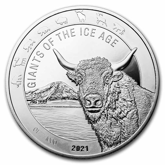 2021 Republic of Ghana 1 kilo Silver Aurochs BU 2021 Republic of Ghana 1 kilo Silver Aurochs BU