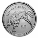2021 Republic of Ghana 1 oz Silver 5 Cedi African Leopard BU