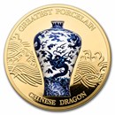 2021 Republic of Ghana 2 oz Silver Chinese Dragon Vase